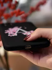 Funda compatible con iphone con estampado de flor y letra - Multicolor - Ver 6