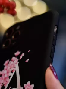 Funda compatible con iphone con estampado de flor y letra - Multicolor - Ver 7