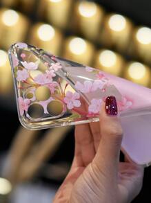 Flower & Letter Graphic Case Compatible With iPhone - Multicolor - View 4