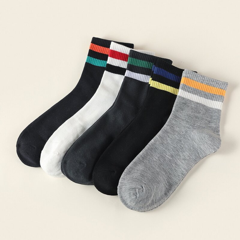 

Guys 5pairs Stripe Crew Socks, Multicolor