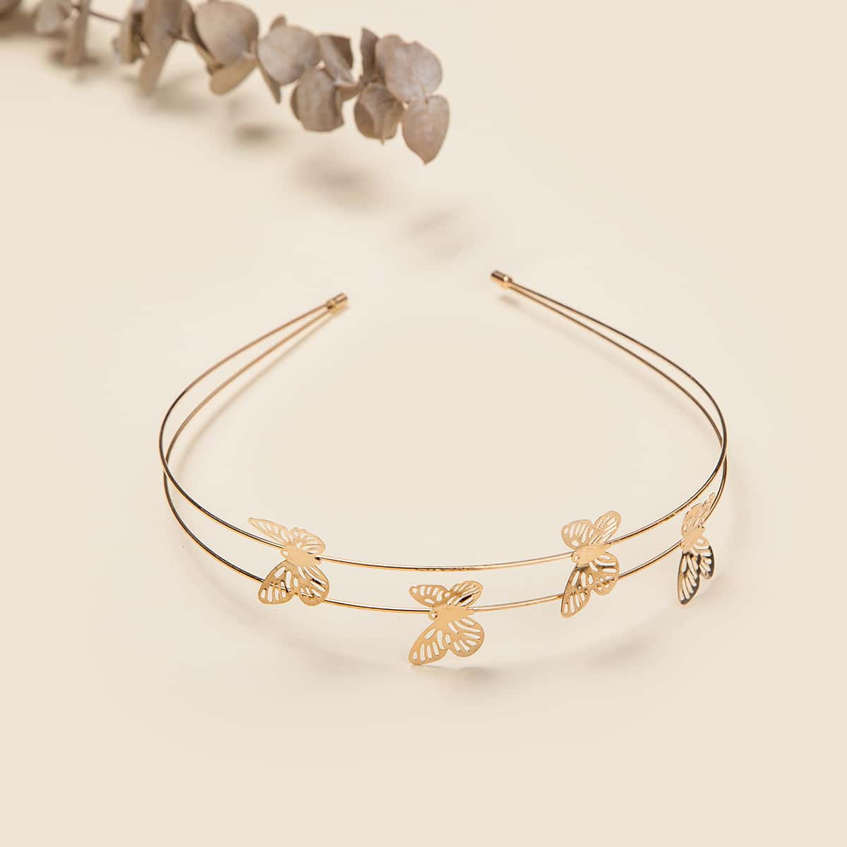 

Double Layer Butterfly Headband, Gold