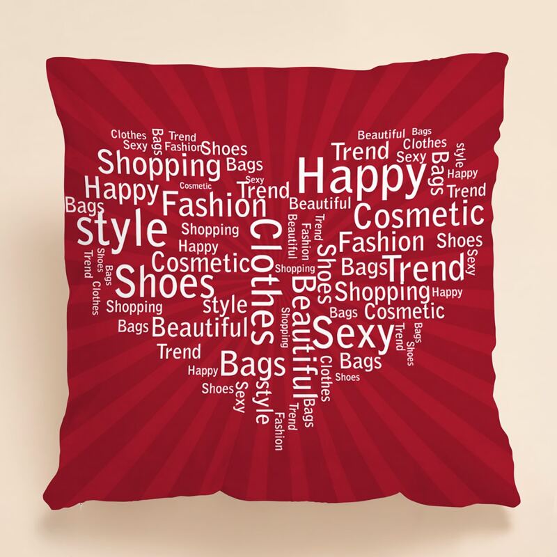 

Valentine's Day Letter Cushion Cover Without Filler, Red