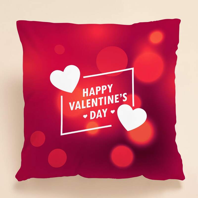 

Valentine's Day Heart Cushion Cover Without Filler, Red