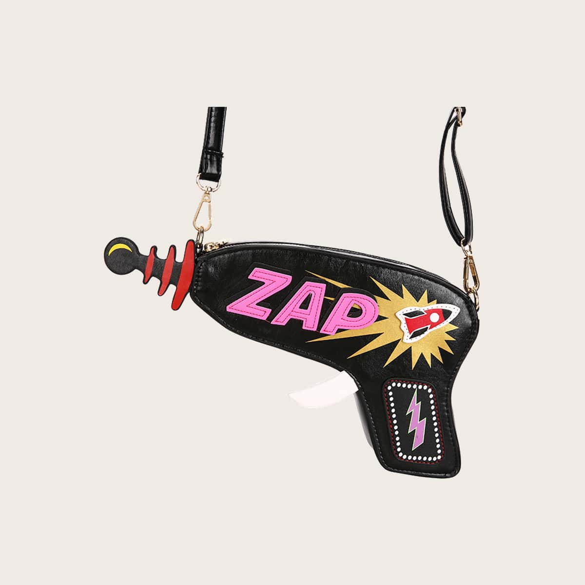 

Water Gun Shaped Crossbody Bag, Black