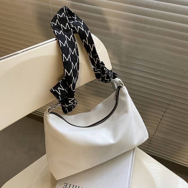 

Letter Graphic Strap Shoulder Bag, White