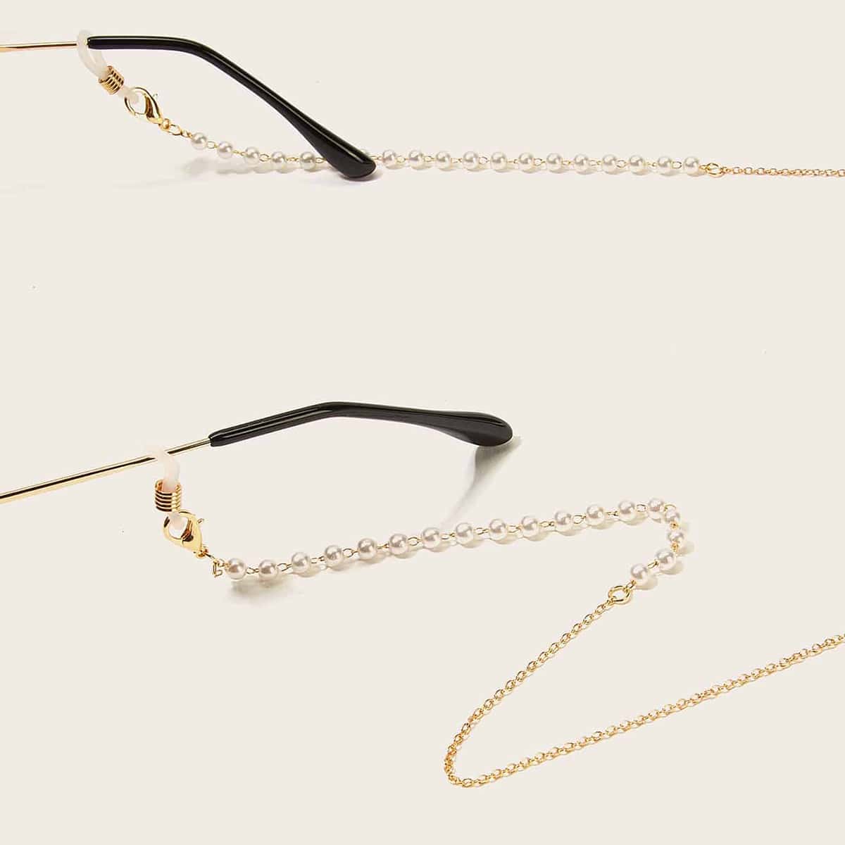 

Faux Pearl Decor Glasses Chain, Gold