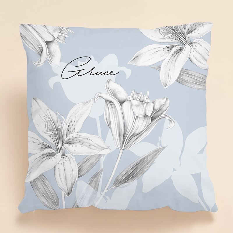 

Floral Pattern Cushion Cover Without Filler, Blue