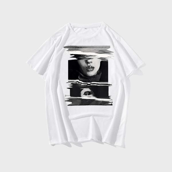 

Men Figure Graphic Round Neck Tee, White