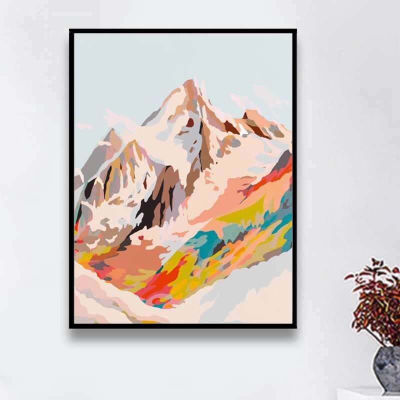 

Mountain Print Diamond Painting Without Frame, Multicolor