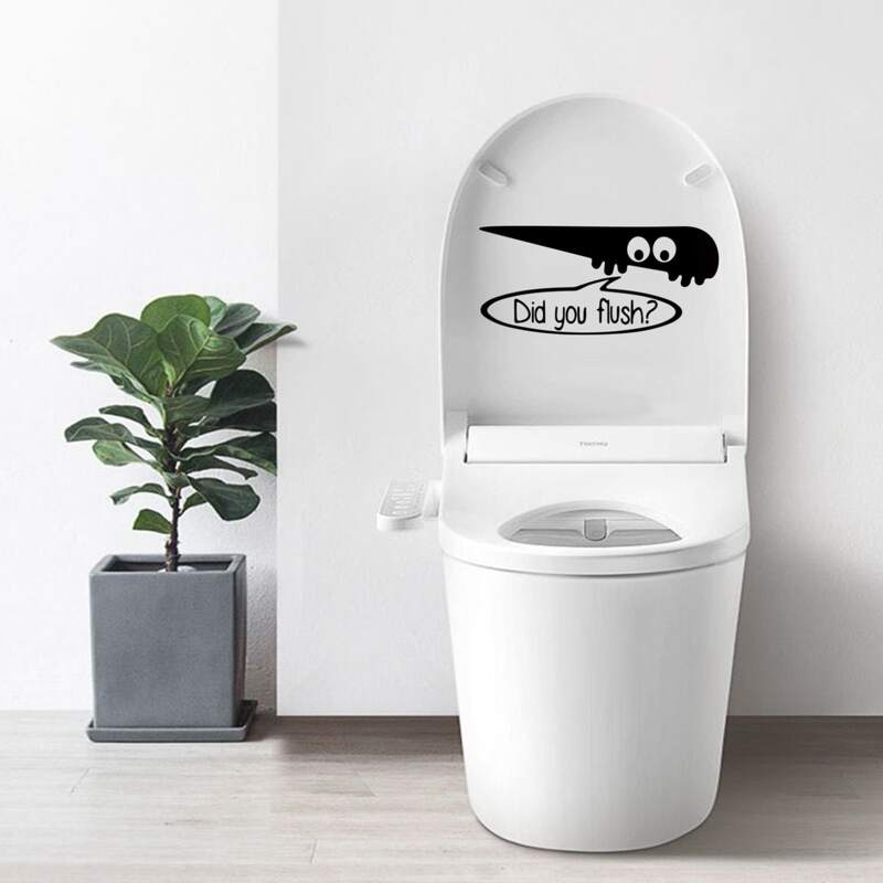 

Slogan Graphic Toilet Sticker, Black