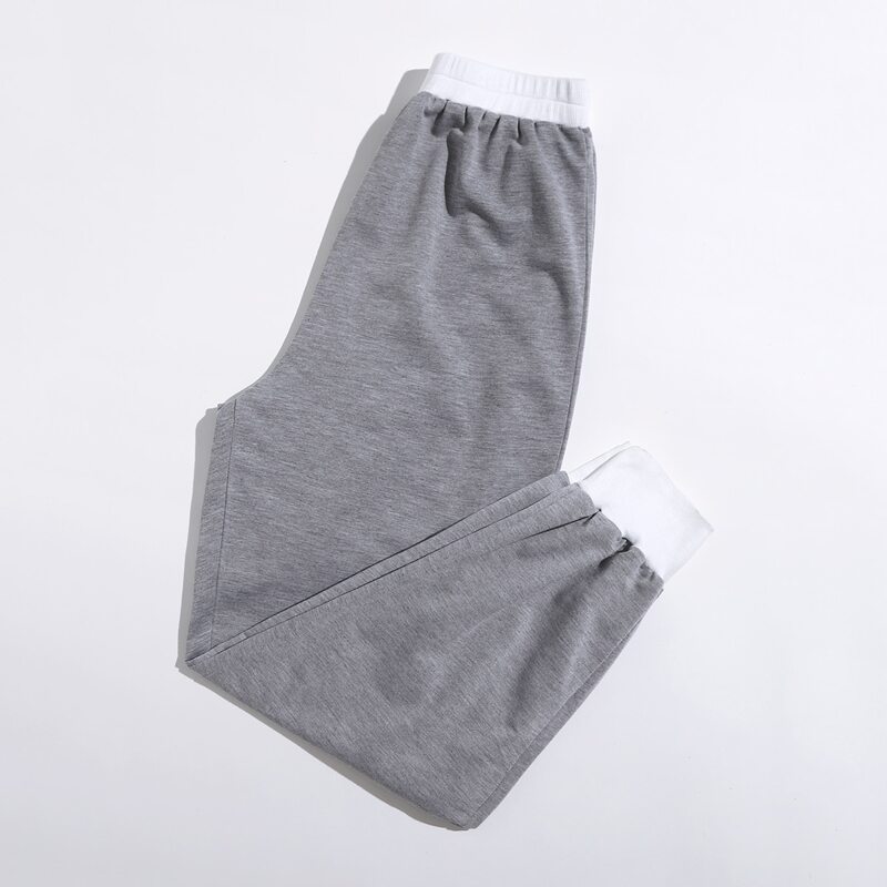 

Contrast Binding High Waist Sweatpants, Grey