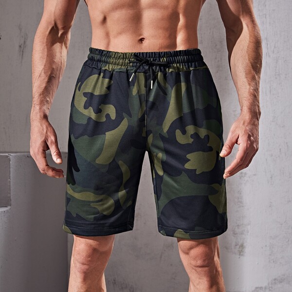 

Men Camo Drawstring Waist Sports Shorts, Multicolor