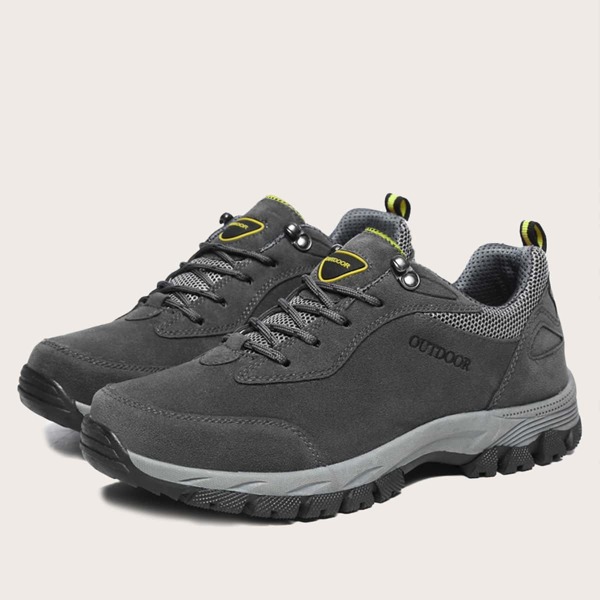 

Men Lace-up Front Hiking Shoes, Grey
