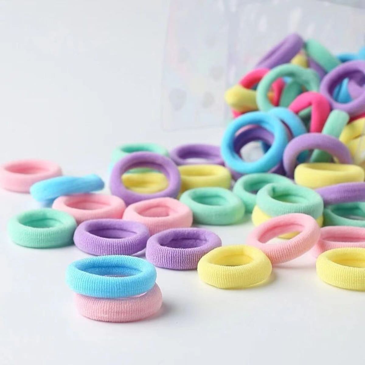 

50pcs Colorful Hair Tie, Multicolor