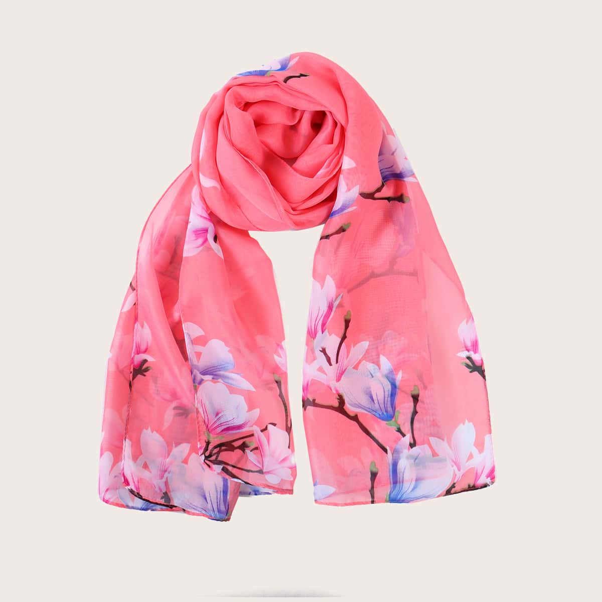 

Flower Pattern Scarf, Multicolor