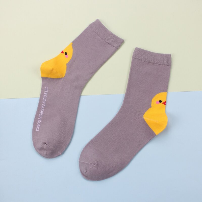 

Duck Graphic Crew Socks, Grey