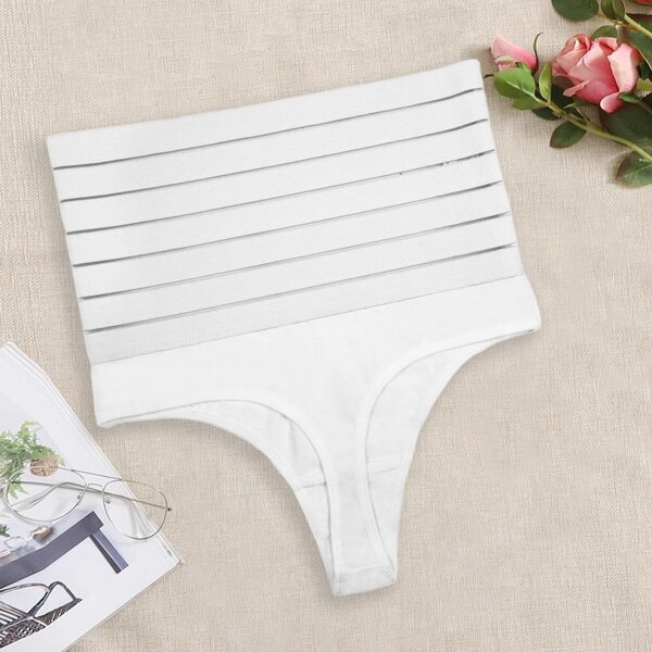 

Plus High Waisted Shapewear Panty, White