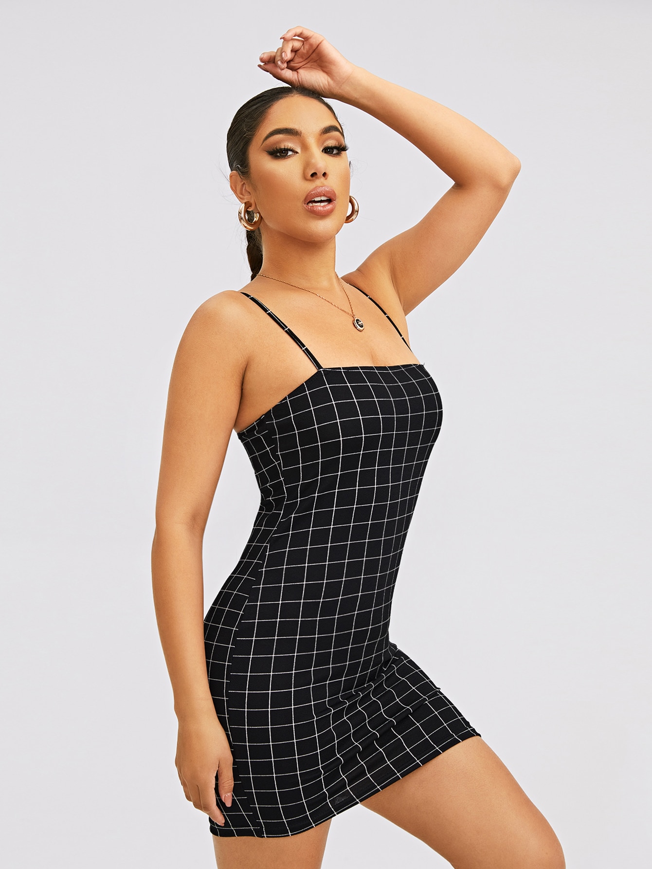 Grid Bodycon Dress thumbnail