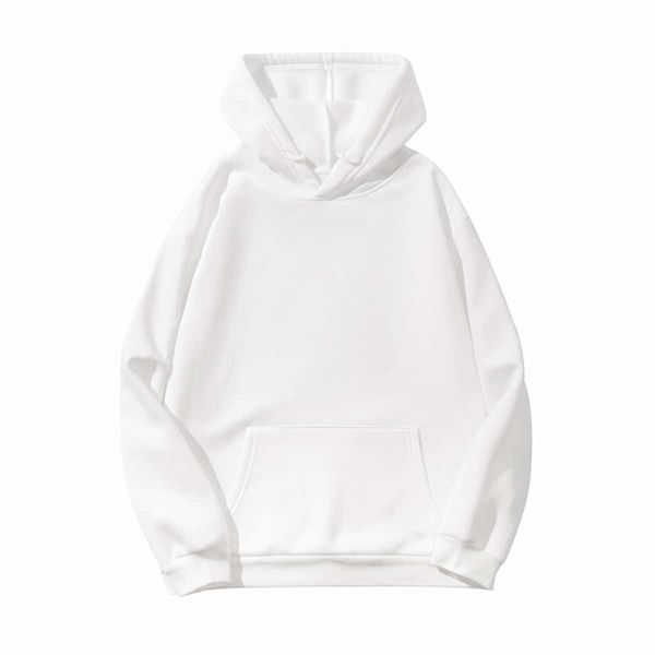 

Kangaroo Pocket Drawstring Hoodie, White