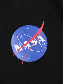 大碼字母圖案抽繩腰運動褲