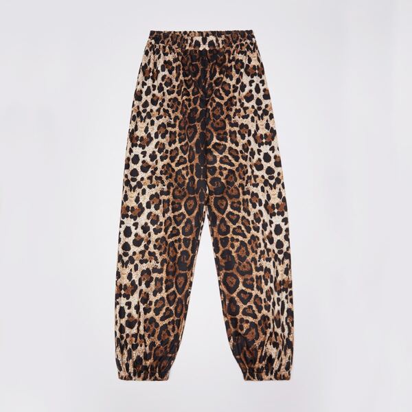 

Leopard Elastic Waist Sweatpants, Multicolor