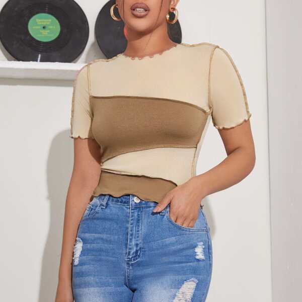 

Lettuce Trim Crop Tee, Khaki