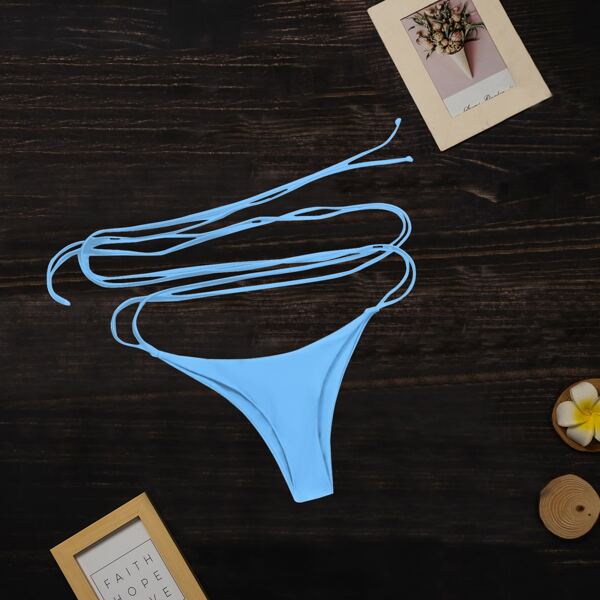 

Criss Cross Thong Bikini Panty, Baby blue