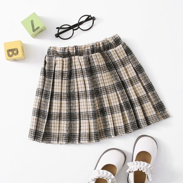 

Toddler Girls Tartan Pleated Elastic Waist Skirt, Multicolor