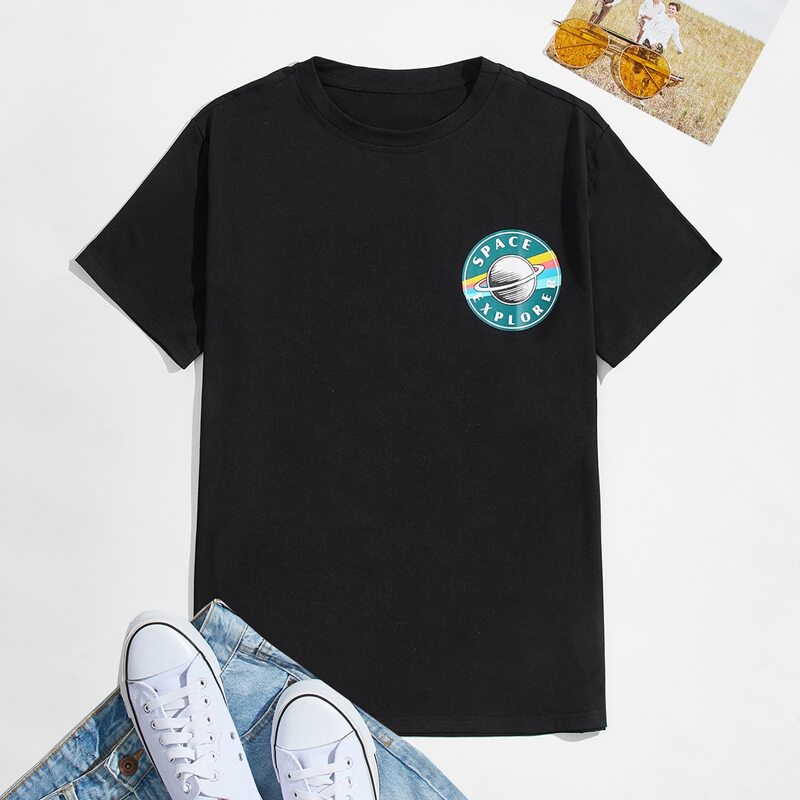 

Guys Letter Graphic Tee, Black