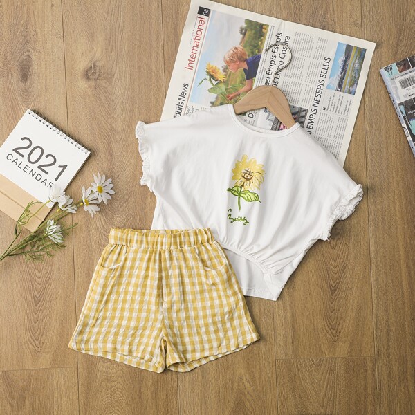 

Toddler Girls Sunflower Print Tee & Gingham Shorts, Multicolor