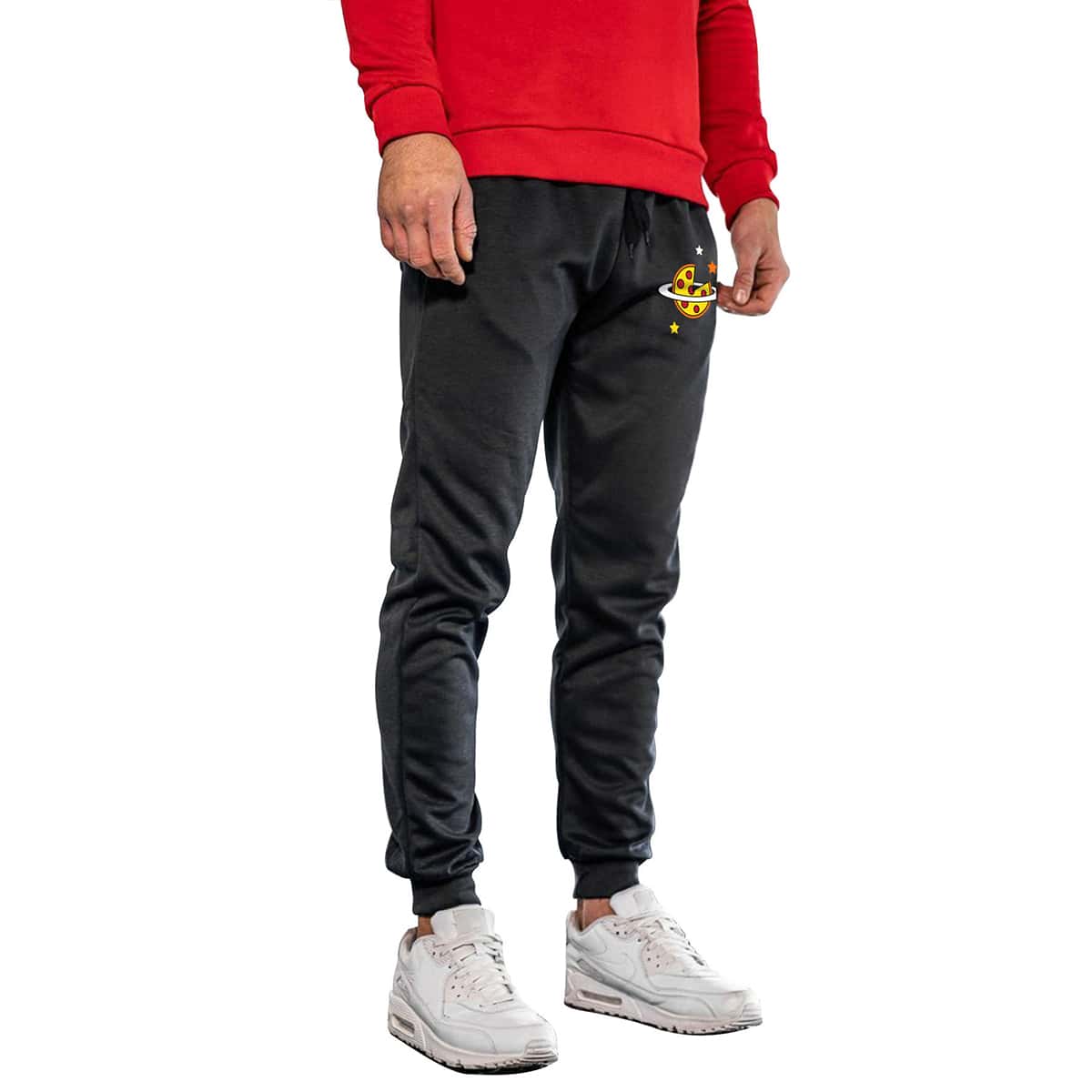 

Guys Graphic Print Sweatpants, Black