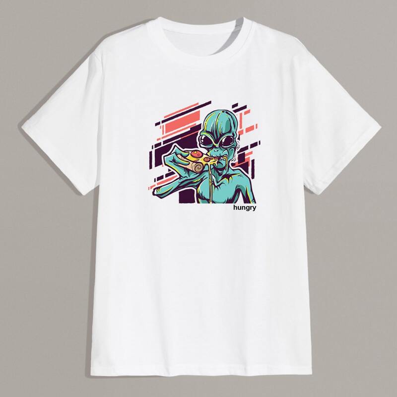 

Guys Alien Print Tee, White