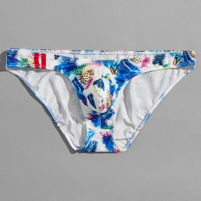 

Guys Feather Print Brief, Multicolor