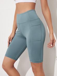 Quần short thể thao Túi màu trơn - màu xanh lá - Xem 4