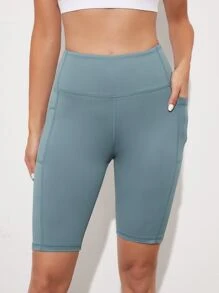 Quần short thể thao Túi màu trơn - màu xanh lá - Xem 5