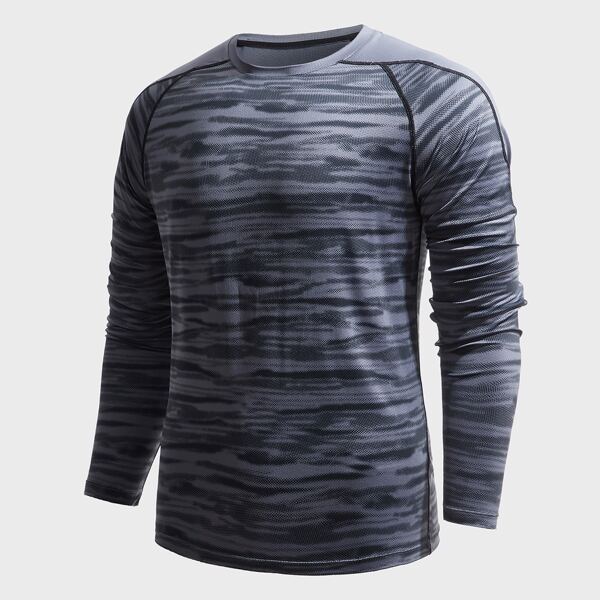 

Men Space Dye Raglan Sleeve Sports T-Shirt, Grey