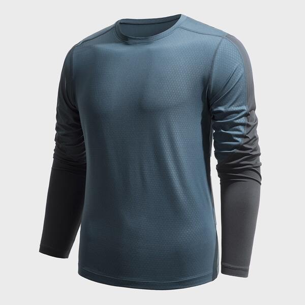 

Men Color Block Sports Tee, Blue