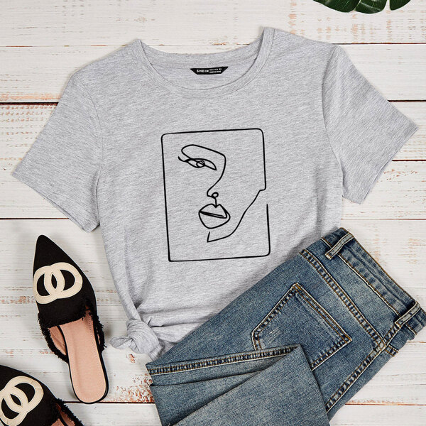 

Figure Graphic Short Sleeve Tee, Light grey