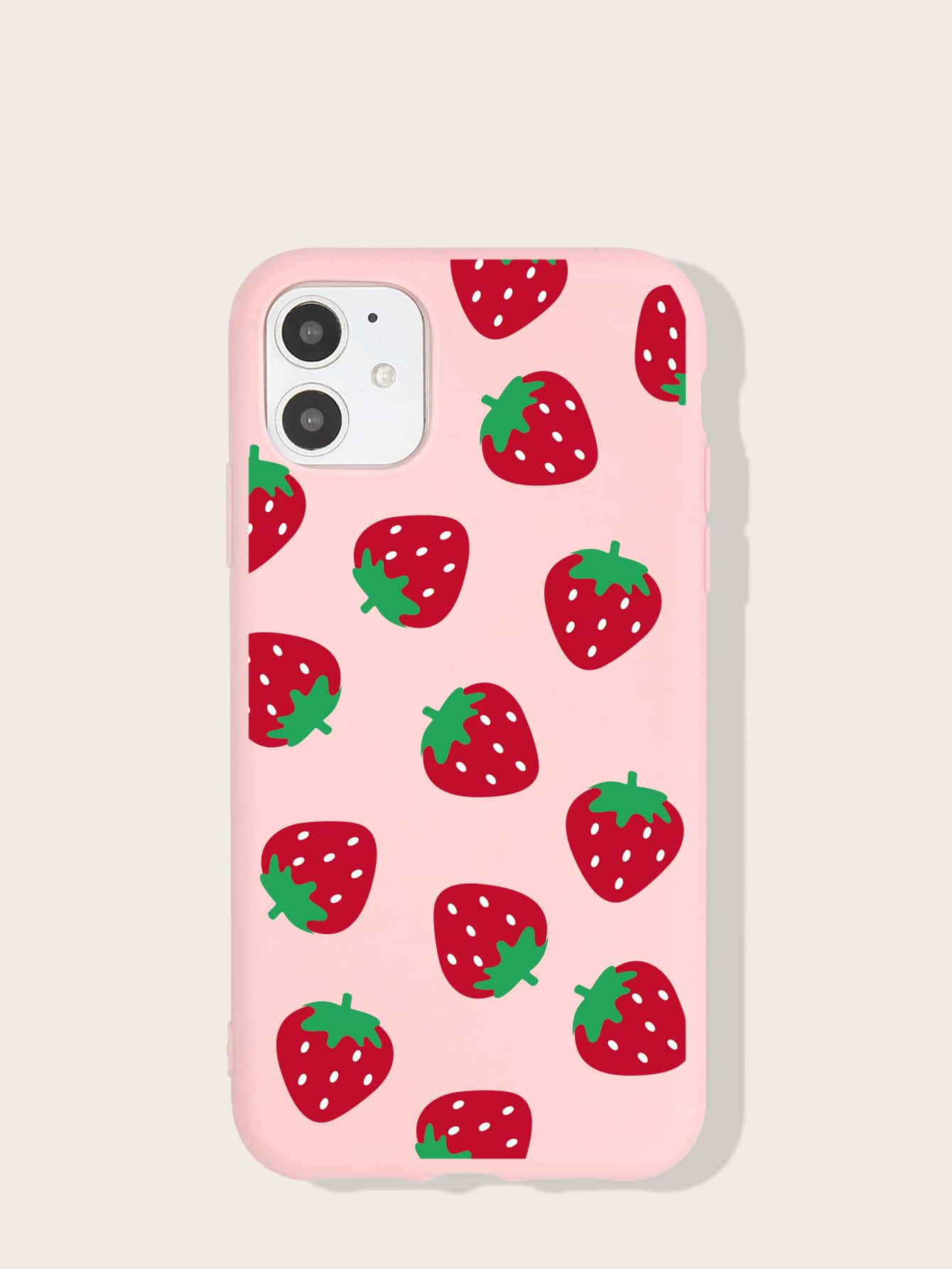 Strawberry Pattern Case Compatible With iPhone - Pink - View 1