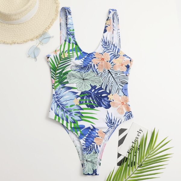 

Floral & Tropical One Piece Swimsuit, Multicolor