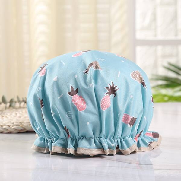 

Pineapple Print Shower Cap, Blue