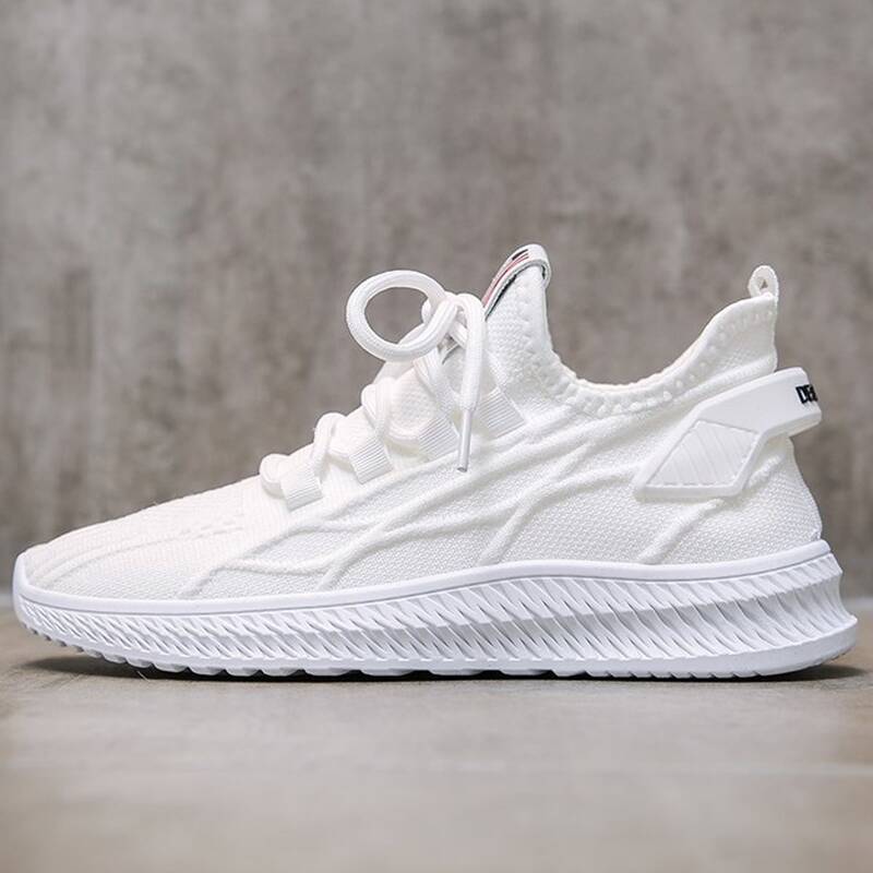 

Lace-up Front Knit Sneakers, White