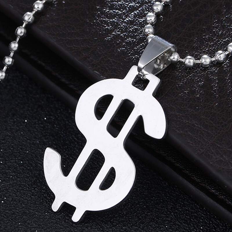 

Dollar Pendant Necklace, Silver