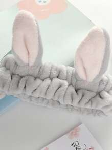 Rabbit Ear Detail Bath Headband - Grey - View 2