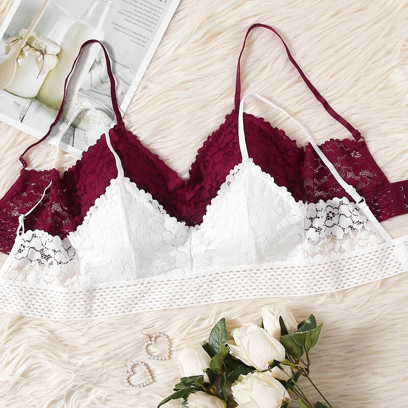 

2pack Floral Lace Bralette Set, Multicolor