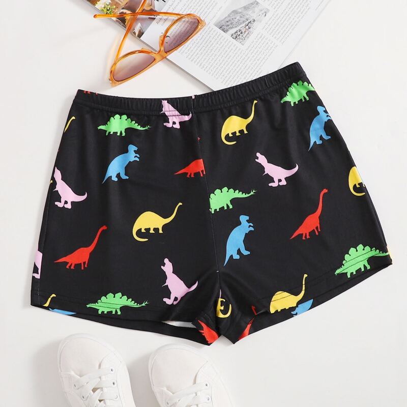 

Dinosaur Print Shorts, Multicolor