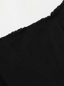 SHEIN Privé Bộ thời trang Chia Sọc ca rô Giải trí - Đen và trắng - Xem 3