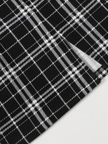 SHEIN Privé Bộ thời trang Chia Sọc ca rô Giải trí - Đen và trắng - Xem 5