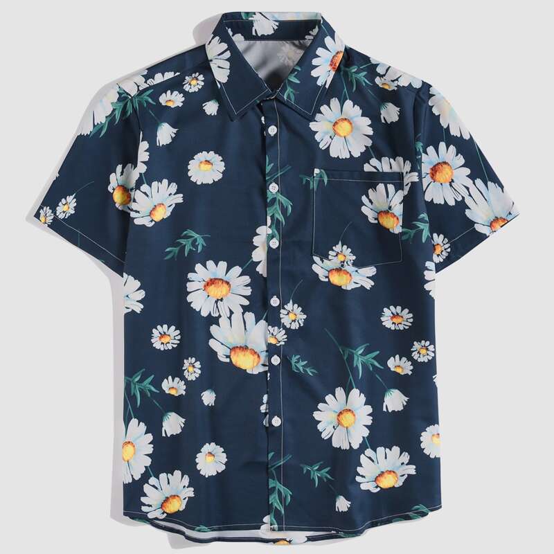 

Guys Floral Print Pocket Shirt, Multicolor