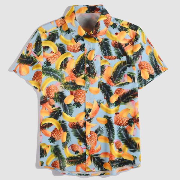 

Men Allover Fruit Print Shirt, Multicolor